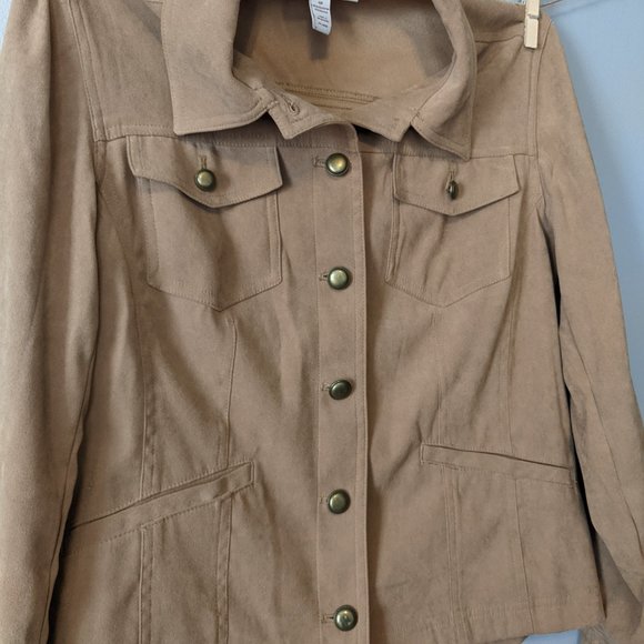 JM Collection Petite Faux Suede Jacket Size 4P - Picture 7 of 8